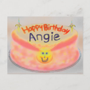 Carte Postale gâteau d'anniversaire d'Angie 2014
