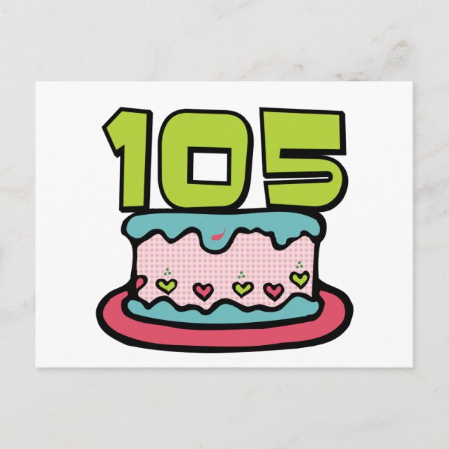 Carte Postale Gâteau d'anniversaire de 105 ans (Devant)