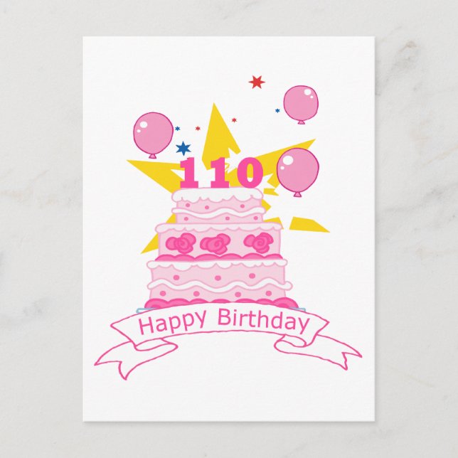 Carte Postale Gâteau d'anniversaire de 110 ans (Devant)