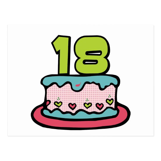 Carte Postale Gateau D Anniversaire De 18 Ans Zazzle Fr