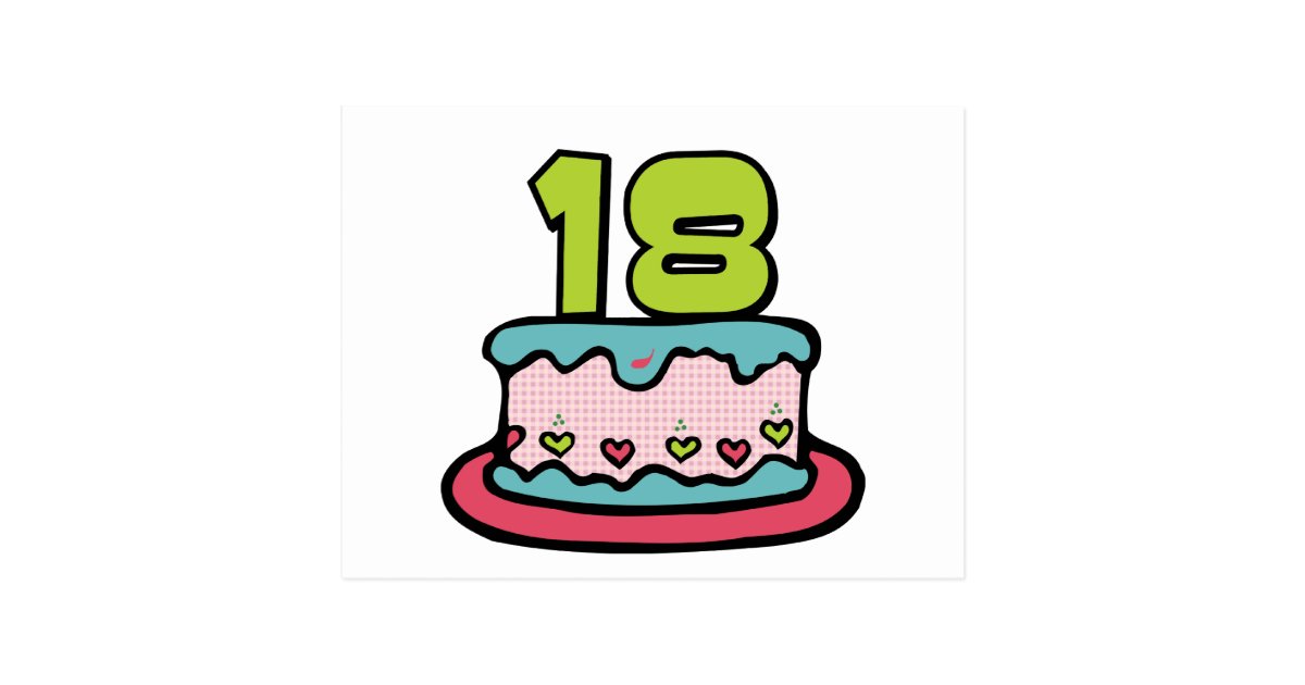 Carte Postale Gateau D Anniversaire De 18 Ans Zazzle Fr