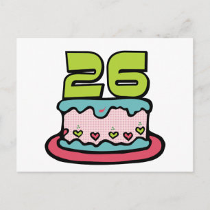 Carte Postale Gâteau d'anniversaire de 26 ans