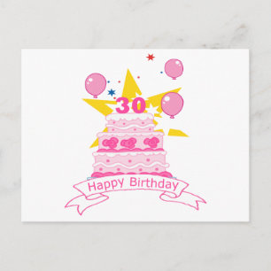 Carte Postale Gâteau d'anniversaire de 30 ans