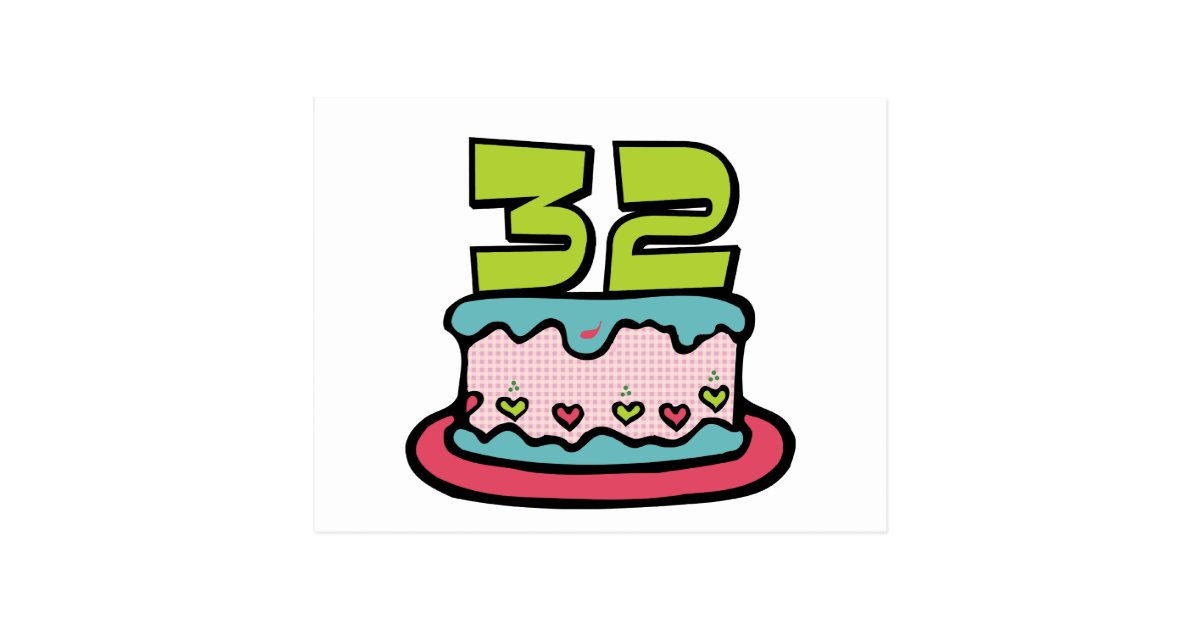 Carte Postale Gateau D Anniversaire De 32 Ans Zazzle Fr Carte Postale Gateau D Anniversaire De 32 Ans Zazzle Fr