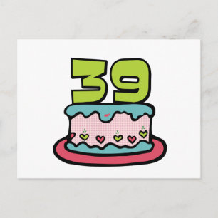 Carte Postale Gâteau d'anniversaire de 39 ans