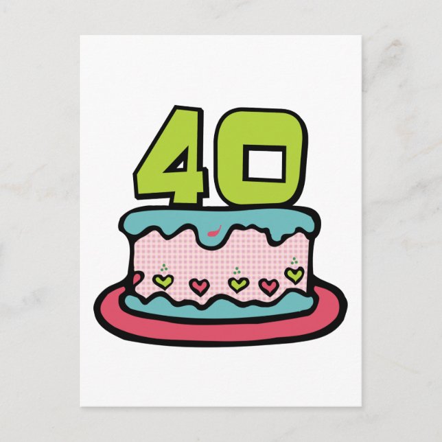 Carte Postale Gâteau d'anniversaire de 40 ans (Devant)