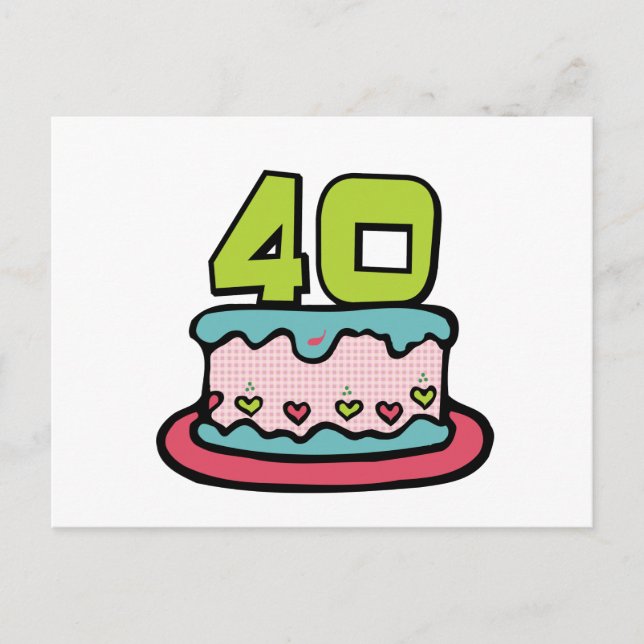 Carte Postale Gâteau d'anniversaire de 40 ans (Devant)