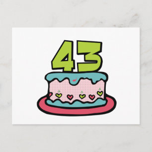 Carte Postale Gâteau d'anniversaire de 43 ans