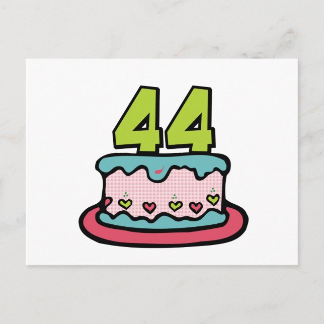Carte Postale Gâteau d'anniversaire de 44 ans (Devant)