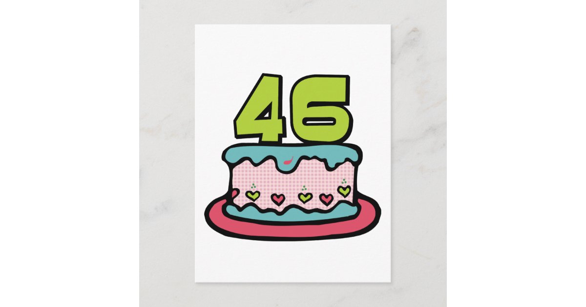 Carte Postale Gateau D Anniversaire De 46 Ans Zazzle Fr