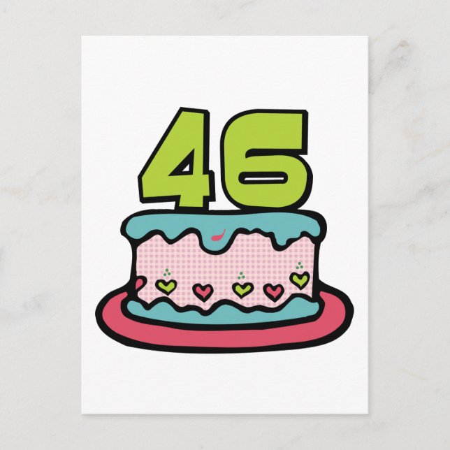 Carte Postale Gâteau d'anniversaire de 46 ans (Devant)