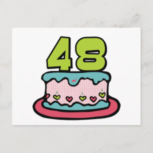 Carte Postale Gâteau d'anniversaire de 48 ans