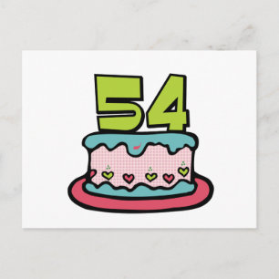 Carte Postale Gâteau d'anniversaire de 54 ans