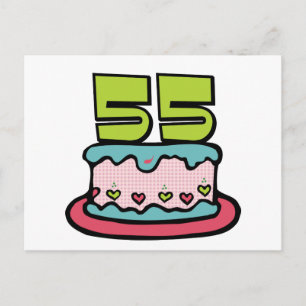 Carte Postale Gâteau d'anniversaire de 55 ans