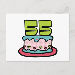 Carte Postale Gâteau d'anniversaire de 55 ans