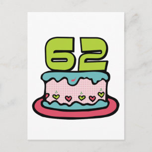 Carte Postale Gâteau d'anniversaire de 62 ans