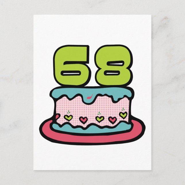 Carte Postale Gâteau d'anniversaire de 68 ans (Devant)