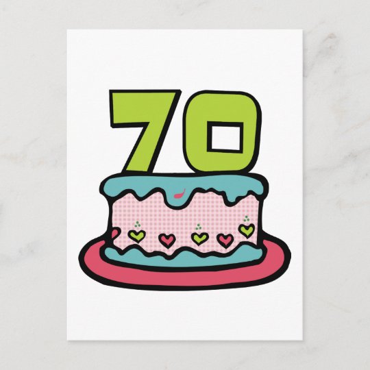 Carte Postale Gateau D Anniversaire De 70 Ans Zazzle Fr