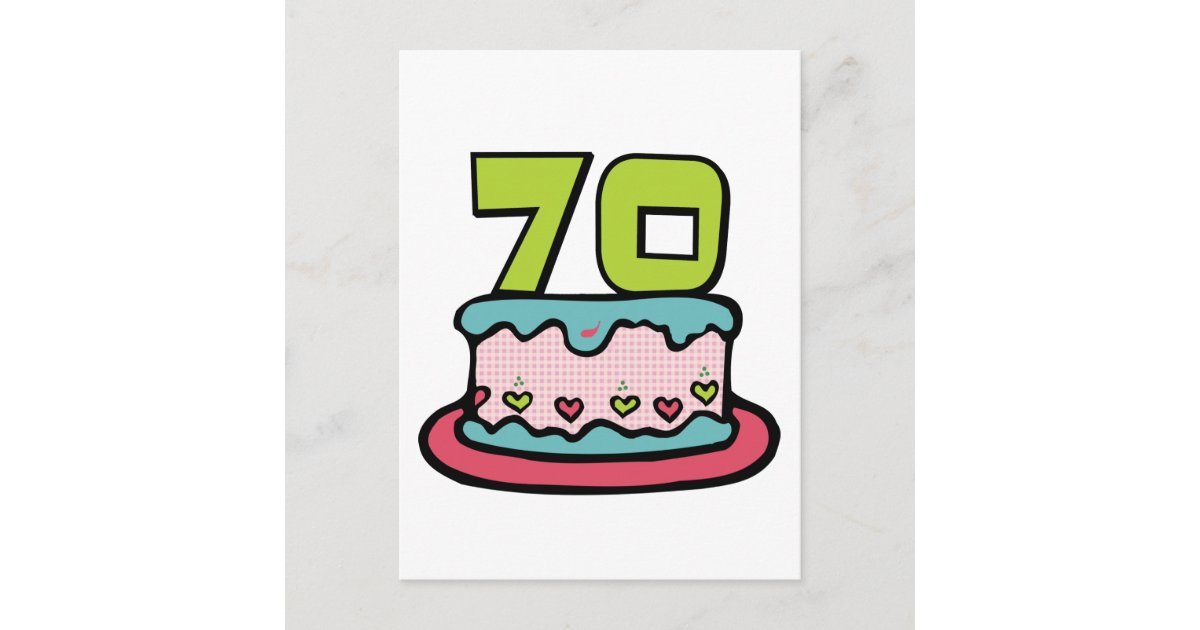 Carte Postale Gateau D Anniversaire De 70 Ans Zazzle Fr