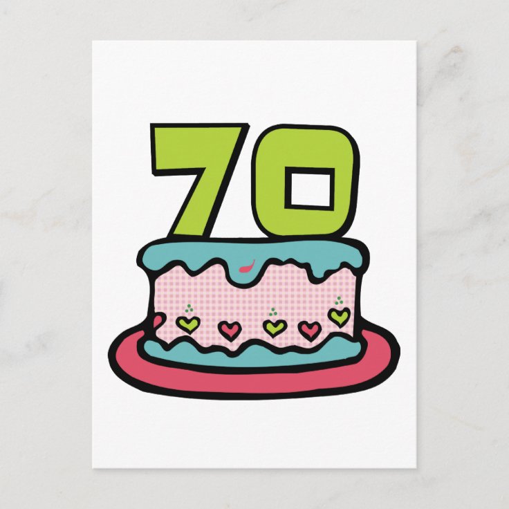 Carte Postale Gateau D Anniversaire De 70 Ans Zazzle Fr