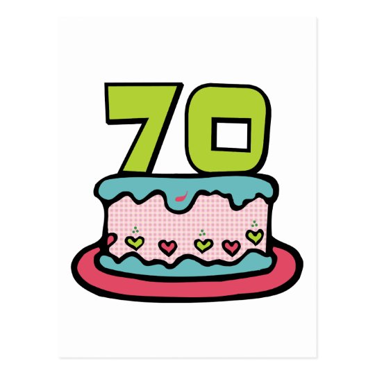 Carte Postale Gateau D Anniversaire De 70 Ans Zazzle Fr