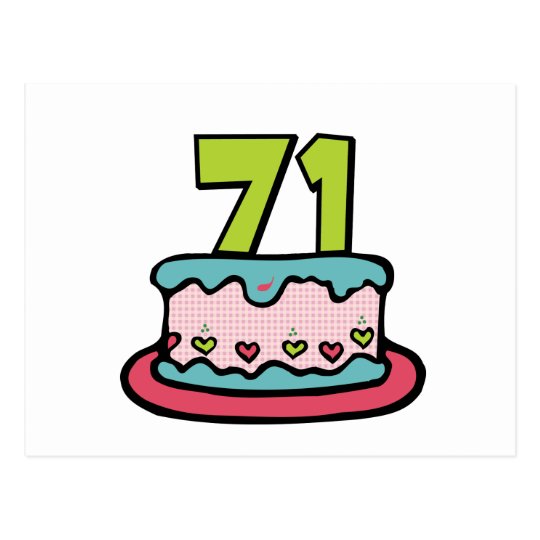 Carte Postale Gateau D Anniversaire De 71 Ans Zazzle Fr