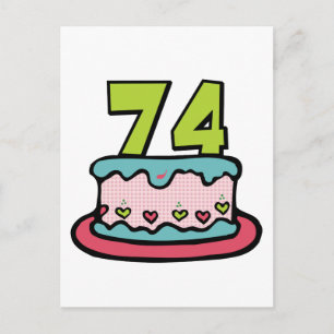 Carte Postale Gâteau d'anniversaire de 74 ans