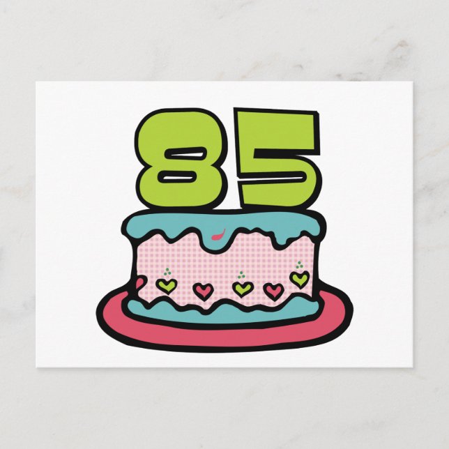 Carte Postale Gâteau d'anniversaire de 85 ans (Devant)