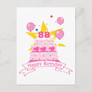 Carte Postale Gâteau d'anniversaire de 88 ans