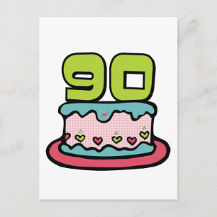 Carte Postale Gâteau d'anniversaire de 90 ans