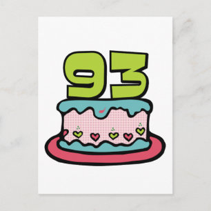 Carte Postale Gâteau d'anniversaire de 93 ans