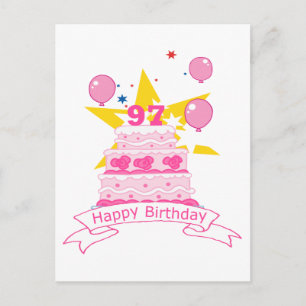 Carte Postale Gâteau d'anniversaire de 97 ans