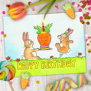 Carte Postale Gâteau d'anniversaire de lapin