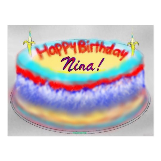 Carte Postale Gateau D Anniversaire De Nina Zazzle Fr