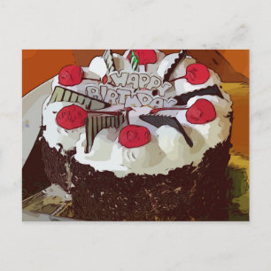 Carte Postale Gâteau d'anniversaire Joyeux anniversaire avec cer