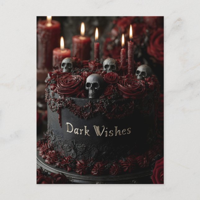Carte Postale Gâteau de célébration gothique noir orné (Devant)