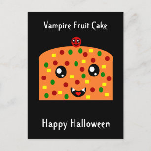 Carte Postale Gâteau de fruits vampire "Happy Halloween"