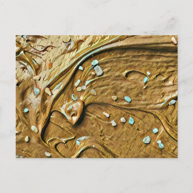 Carte Postale Gâteau de glace au chocolat fondu paillettes (Devant)