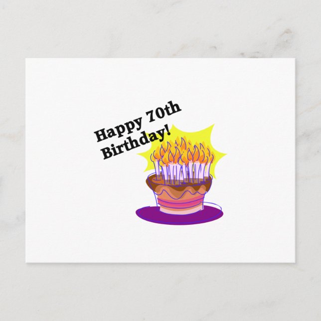 Carte Postale Gâteau du 70e anniversaire (Devant)