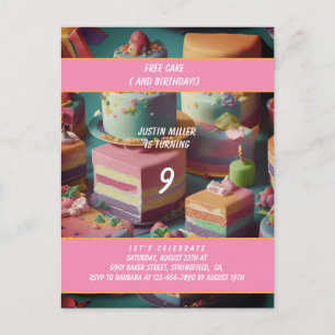 Carte Postale gâteau gratuit anniversaire