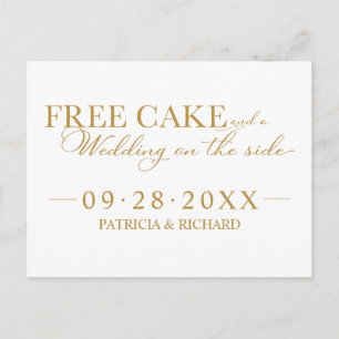 Carte Postale Gâteau gratuit drôle mariage à sauver la date non