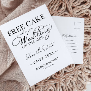 Carte Postale Gâteau gratuit drôle Mariage Save The Date