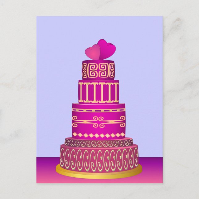 Carte Postale Gâteau mariage (Devant)