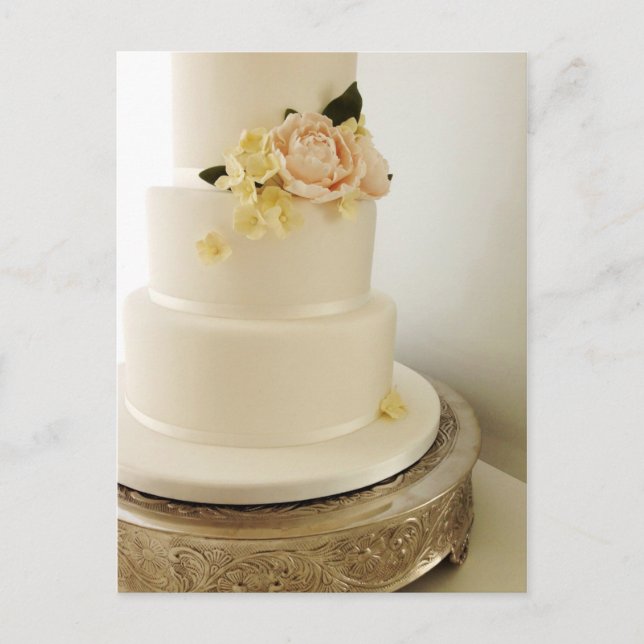 Carte Postale Gâteau mariage avec cascade de fleur de sucre (Devant)