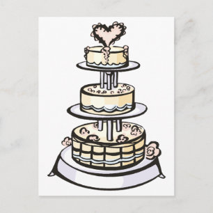 Carte Postale Gâteau Mariage hiérarchisé