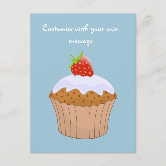 Carte Postale Gâteau personnalisé fraise mignon (Devant)