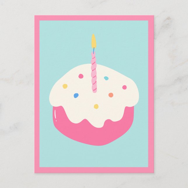 Carte Postale Gâteau rose bleu (Devant)
