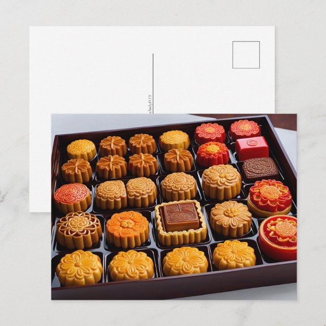 Carte Postale Gâteaux chinois, Post-croisement (Devant / Derrière)