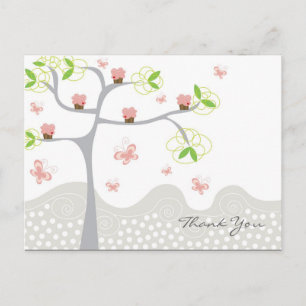 Carte Postale Gâteaux Cupcakes Fantaisie Arbre Papillons Joyeux 