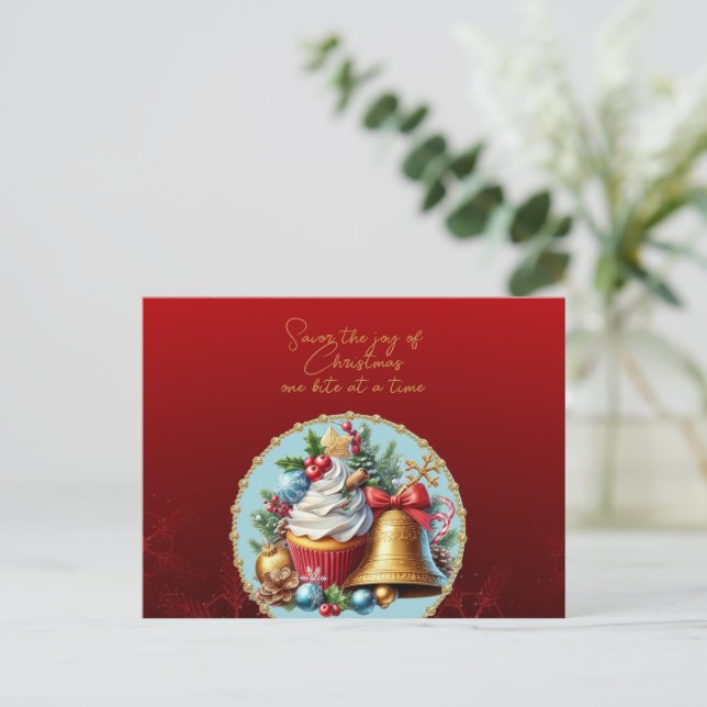 Carte Postale Gâteaux de Noël Savourez la Joie (Debout devant)
